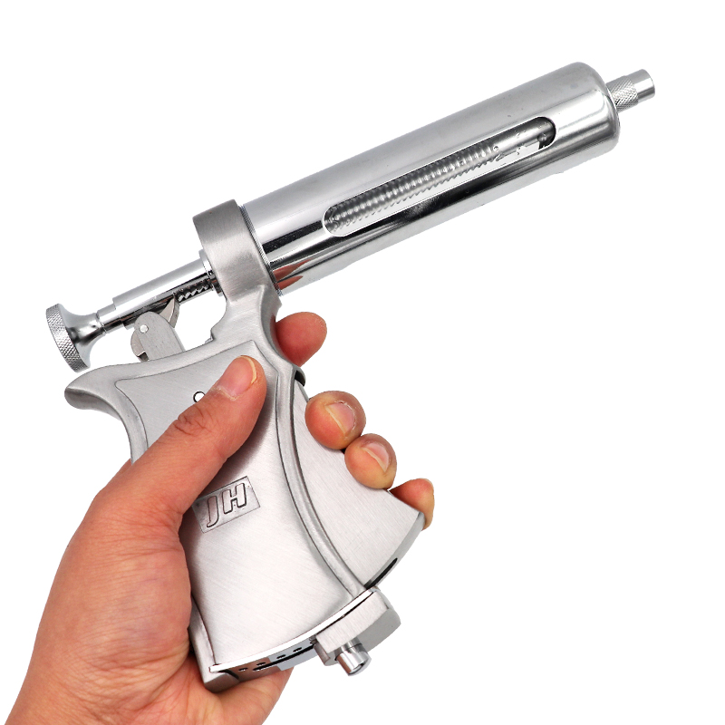 Veterinary Syringe Gun - 50ml ปรับต่อเนื่องเข็มฉีดยาปืนกึ่งอัตโนมัติโลหะสัตว์วัคซีน Njector เครื่องมือสําหรับม้าแกะวัวหมูฉีด