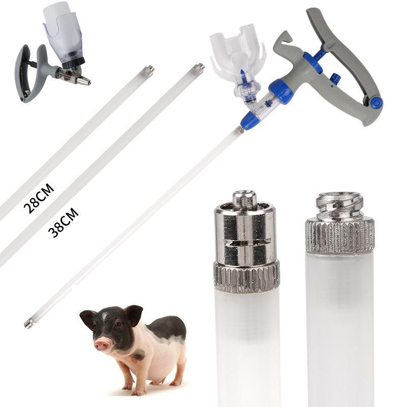 Veterinary Syringe Gun - 1-10Ml Veterinary ต่อเนื่องหัวฉีดหลอด 28 ซม./38 ซม.วัคซีนฉีดสัตว์ปีกปรับอัตโนมัติหัวฉีด