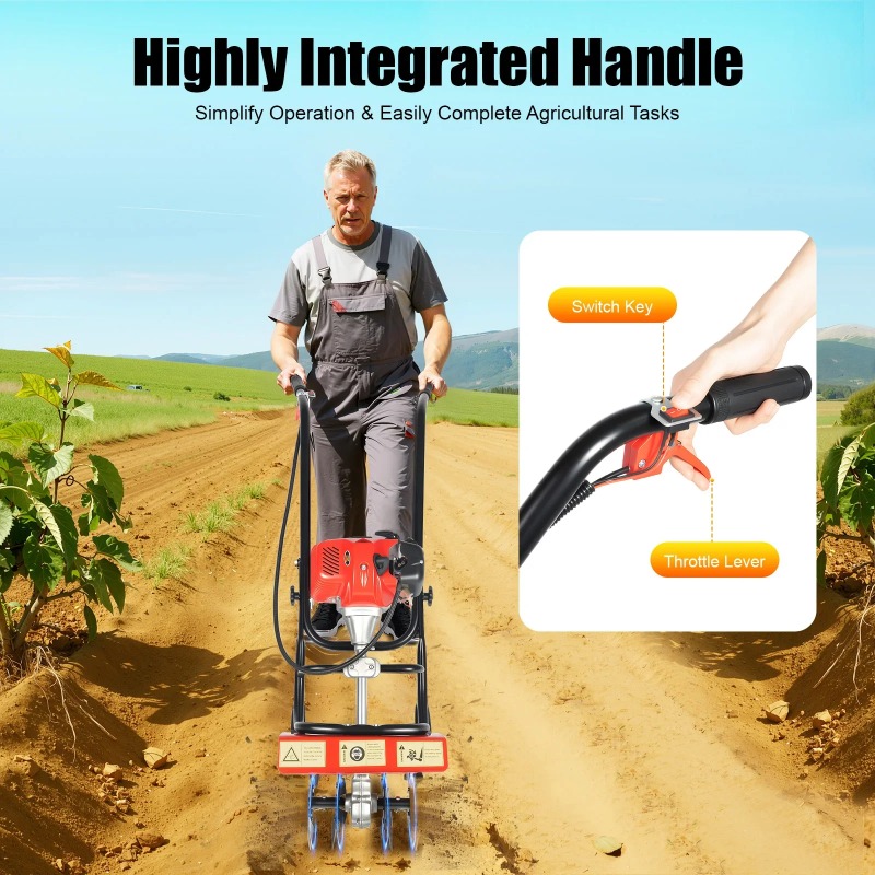 Soil Tilling Cultivator - เครื่องพรวนดิน 52 ซีซี 2 จังหวะ ใช้เครื่องยนต์