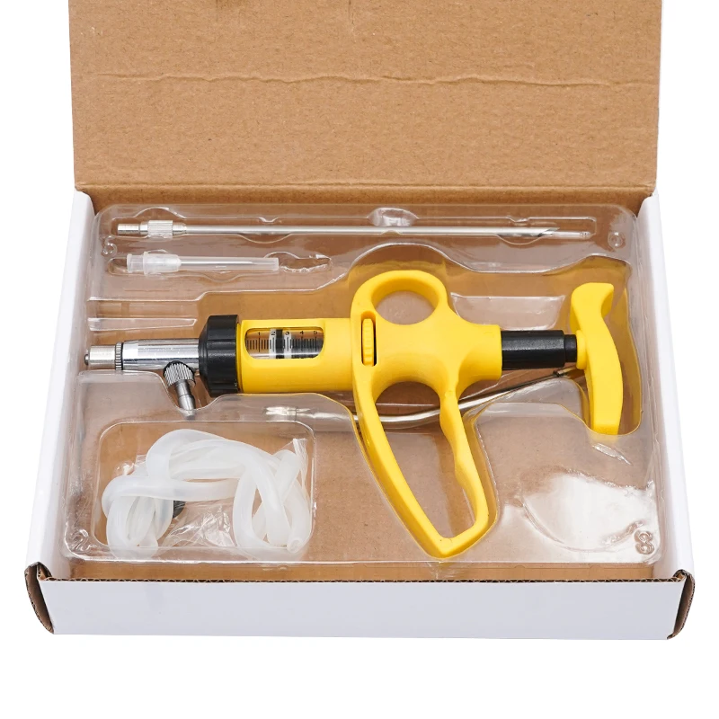 Veterinary Syringe Gun - ชุดอุปกรณ์ฉีดยาแบบต่อเนื่องปรับได้ 1 ชุด ขนาด 5 มล./10