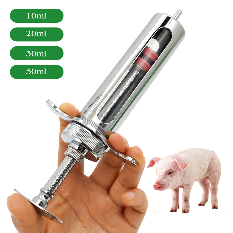 Veterinary Syringe Gun - เข็มฉีดยาโลหะสเตนเลสสำหรับสัตวแพทย์สัตว์เข็มฉีดยาสำหรับเลี้ยงแกะหมูวัวเครื่องมือสัตวแพทย์เครื่องป้อนยาปศุสัตว์
