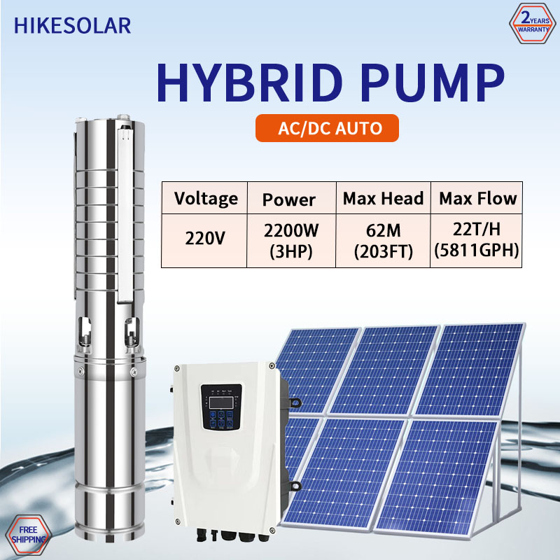 ไฮบริด DC AC พลังงานแสงอาทิตย์ - Farming Pump For Agriculture บทวิจารณ์และราคา